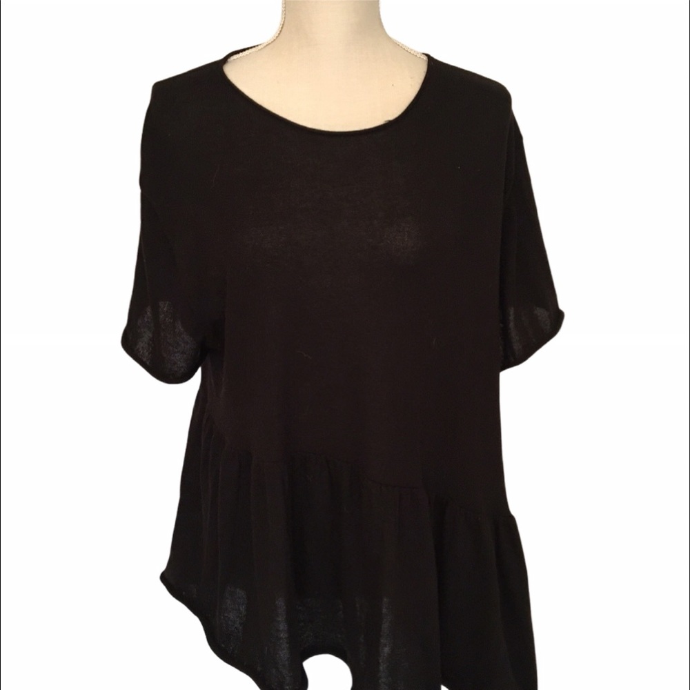 Zara Over-Sized Knit Peplum Top Small